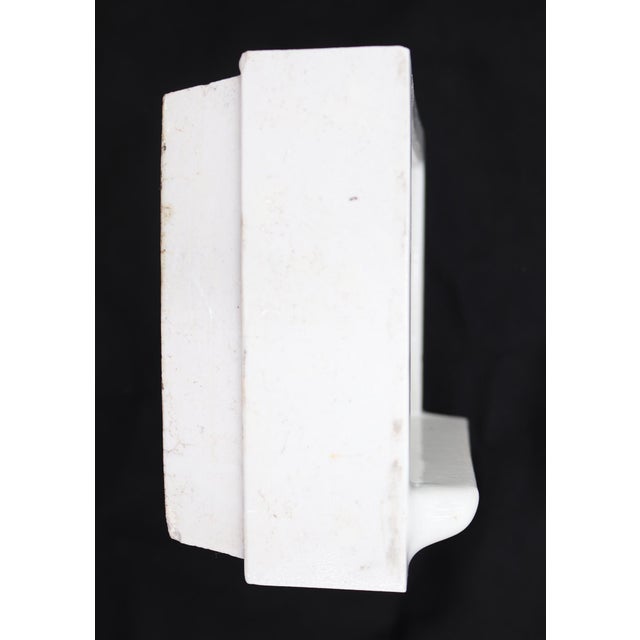 Vintage Recessed White Ceramic Square Bathroom Soap Dish For Sale - Image 4 of 9