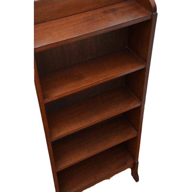 Antique Edwardian Mahogany and Inlaid Open Bookcase, 1900s For Sale - Image 13 of 18