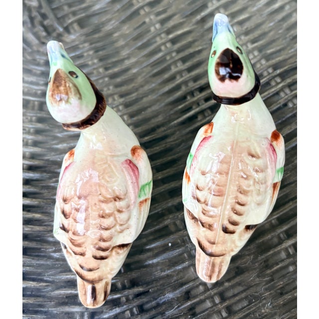 Mid Century Modern Hand Painted Duck Salt and Pepper Shakers For Sale - Image 4 of 7
