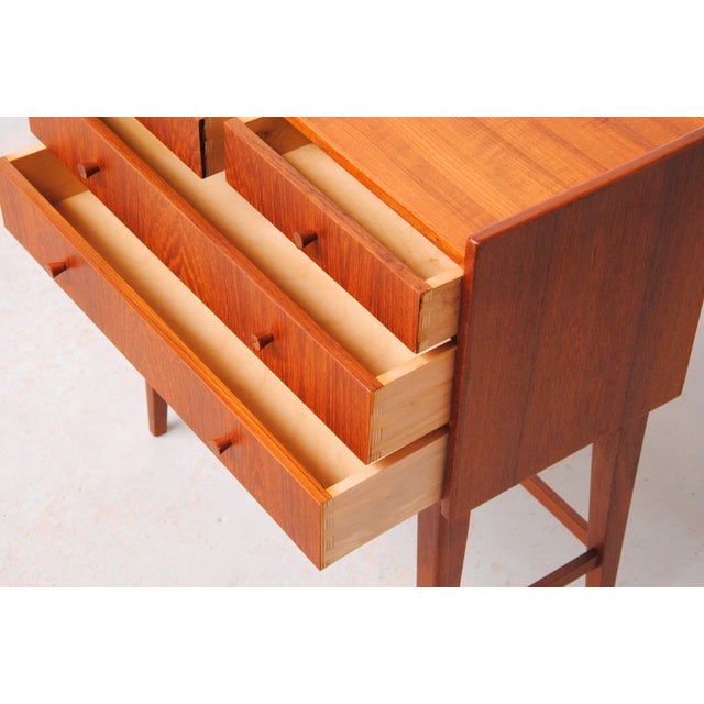 Fully Restored and Refinished Small Vintage Danish Teak Dressers, 1960s, Set of 2 For Sale - Image 9 of 9