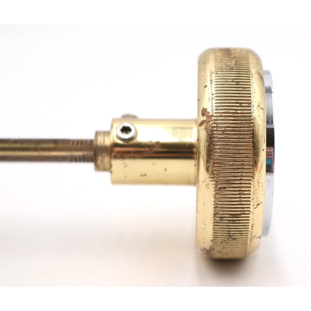 Mid 20th Century Pair of Modern Polished Brass & Nickel Entry Door Knobs For Sale - Image 5 of 8