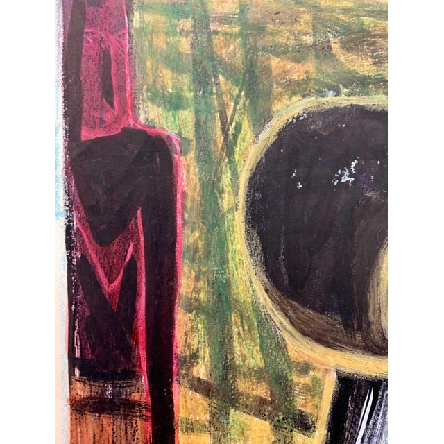 1950s "Mark" Oil Pastel and Gouache Figurative Painting Nyc Modern Mid Century For Sale - Image 4 of 6