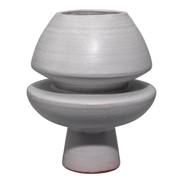 Foundation Decorative Vase in Grey For Sale