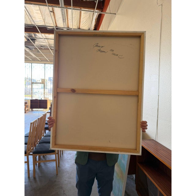 Blue Large Abstract Landscape Painting by Gavin Mc Groggan – Original Signed Acrylic on Canvas, 30” X 40” For Sale - Image 8 of 10