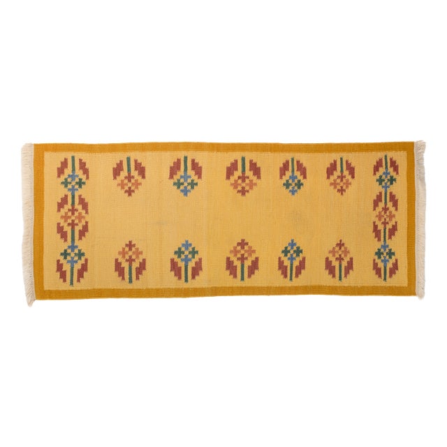 Vintage Swedish Kilim Rug in Wool, 1960s For Sale