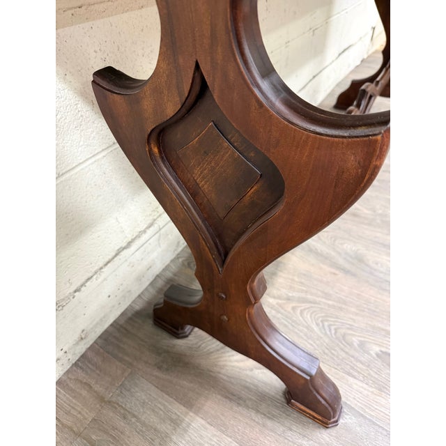 Brown Vintage Tudor or Spanish Revival Style Sofa Table Console Table Hall Table For Sale - Image 8 of 14