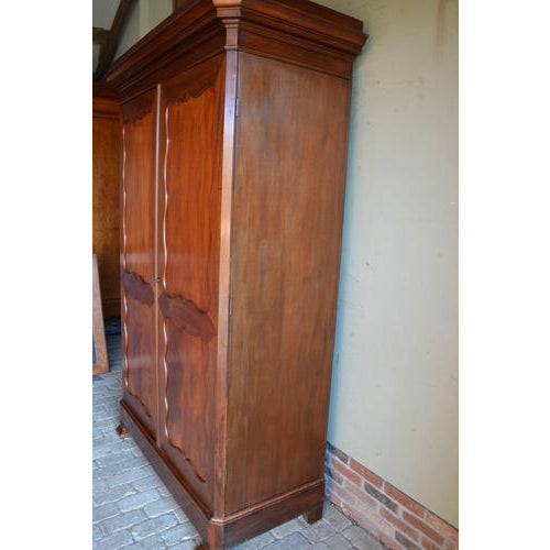 Brown Antique Biedermeier Mahogany Wardrobe For Sale - Image 8 of 10