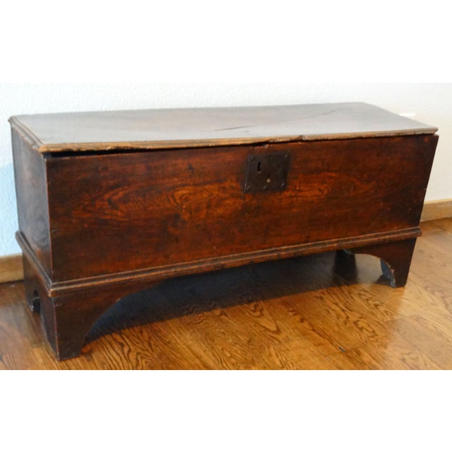 18th-Century English George III Six Board Elm Coffer Chest For Sale - Image 6 of 13