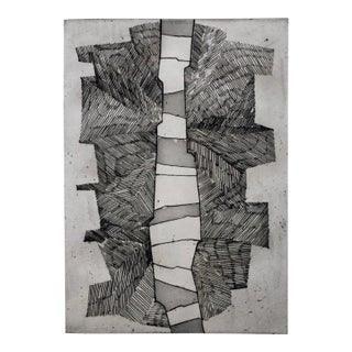Jean Deyrolle, French Avant Garde Bold Abstract Geometric Aquatint Etching Op Art Kinetic For Sale