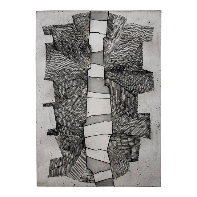Jean Deyrolle, French Avant Garde Bold Abstract Geometric Aquatint Etching Op Art Kinetic For Sale