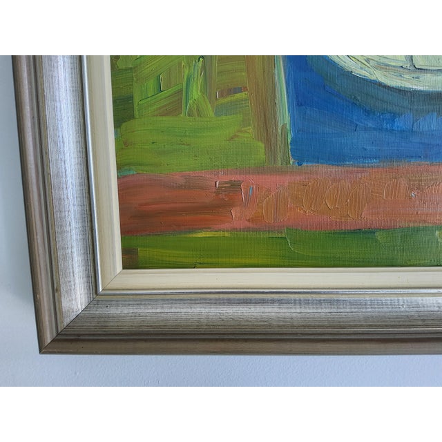 Expressionist Mid Century Still Life Oil Painting by Swedish Artist Waldemar Berg For Sale - Image 11 of 18