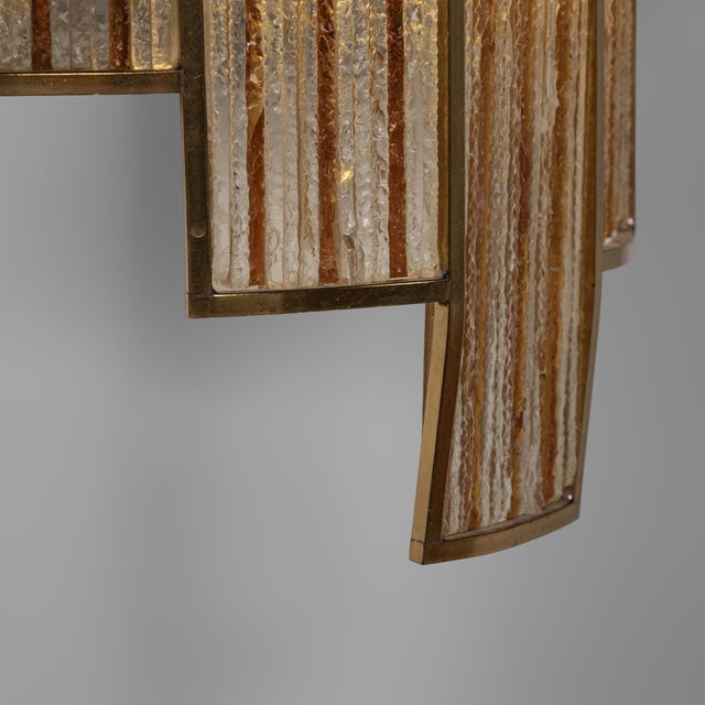 Poliarte Colored Glass and Brass Wall Lamp attributed to Albano Poli, Italy, 1960s, Set of 2 For Sale - Image 4 of 9