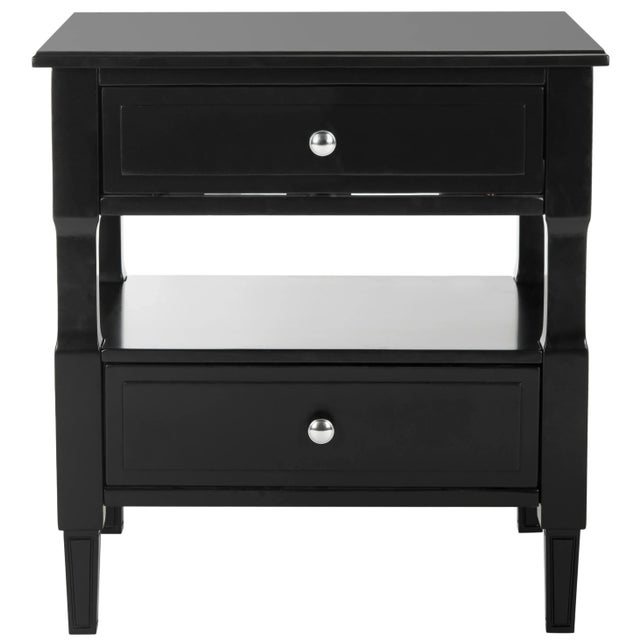 Two Drawer Nightstand in Black For Sale - Image 11 of 11