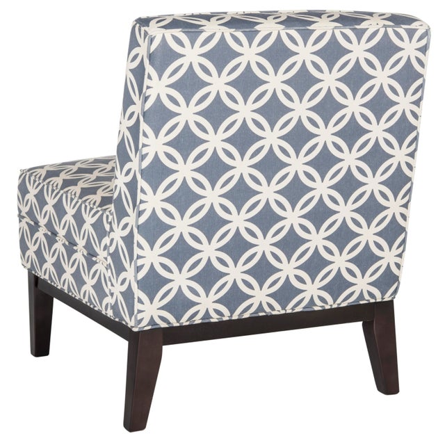 Modern Trellis Side Chair in Blue For Sale - Image 3 of 6