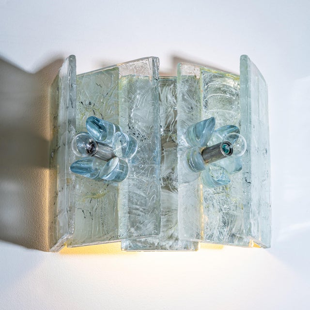 Vintage Italian Glass Wall Sconces, 1990s, Set of 2 For Sale - Image 4 of 15