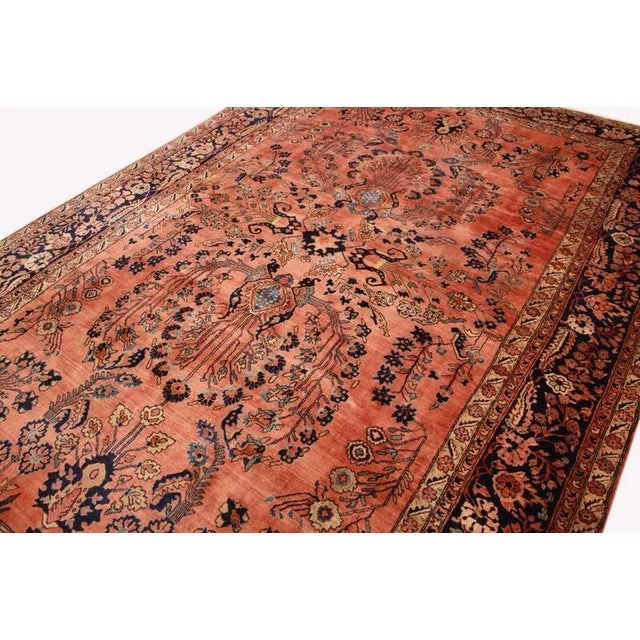 Textile Antique Middle Eastern Hand-Knotted Sarough Rug For Sale - Image 7 of 10