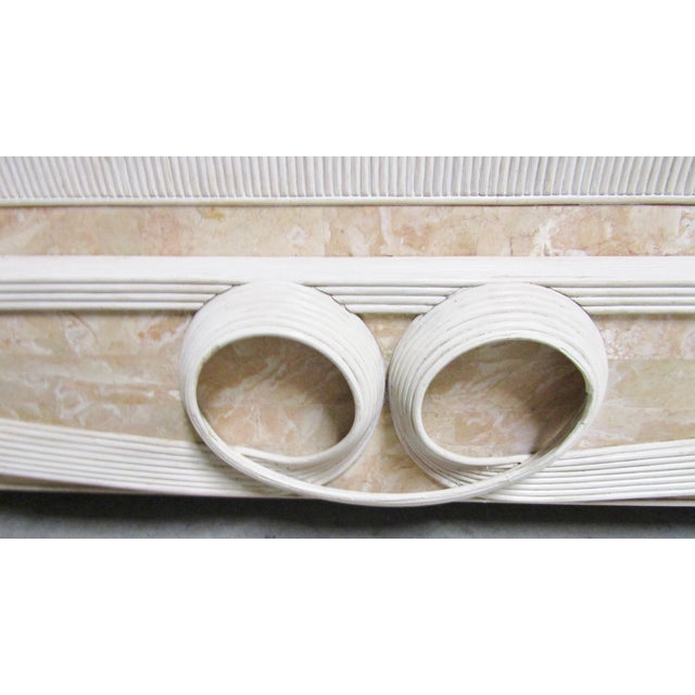 Wood Rare Betty Cobonpue Style Tessellated Stone and Pencil Reed Bar C. 1980s For Sale - Image 7 of 12