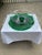 1930's New Martinsville Crystal and Emerald Radiance Punch Bowl With Underplate and Ladel, Complete Set For Sale - Image 10 of 11