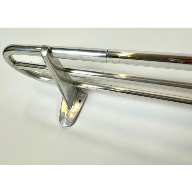 Long Bauhaus Wall-Mounted Shelf in Tubular Aluminum, 1940s For Sale - Image 6 of 7