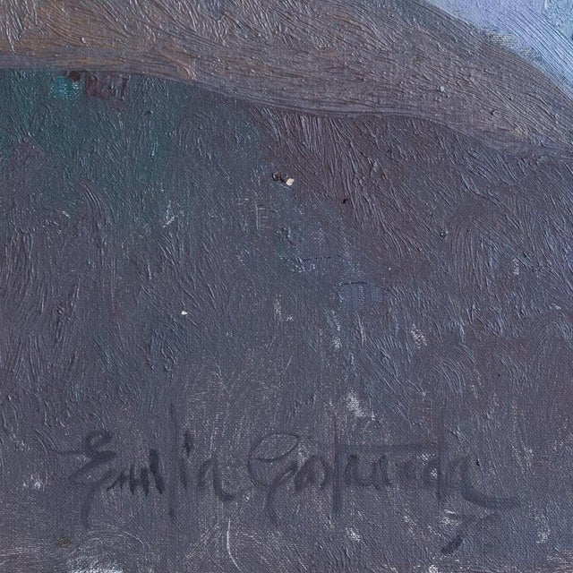 Emilia Castañeda Martínez, Female Figure with Cat, 1970s, Oil on Canvas For Sale - Image 6 of 9