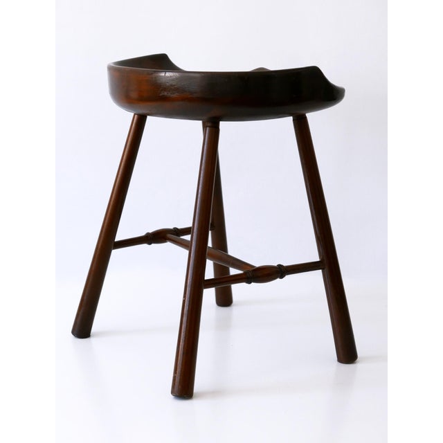 Mid-Century Modern Solid Wood Stool, Germany, 1950s For Sale - Image 14 of 18