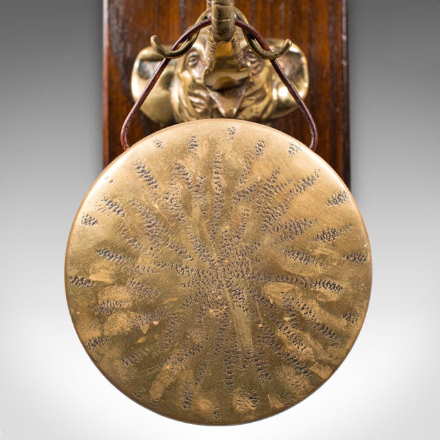 Brass Antique Elephant's Head Gong, English, Brass, Mounted Dinner Chime, Victorian For Sale - Image 8 of 9