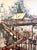 1960s Mid-Century Modern Thai Fishing Village Original Watercolor Painting by Sanga Mukmanee - Framed For Sale - Image 4 of 15
