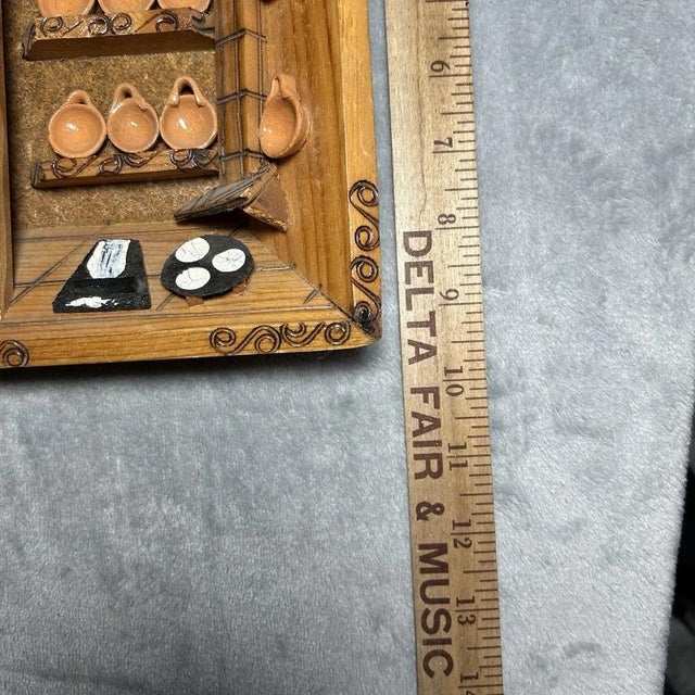 Handcrafted Mexican Folk Art Miniature Kitchen Diorama Wood & Clay Pottery Decor For Sale - Image 9 of 10