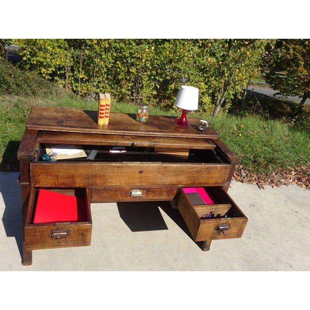 French Glove Makers Table in Oak For Sale - Image 12 of 18