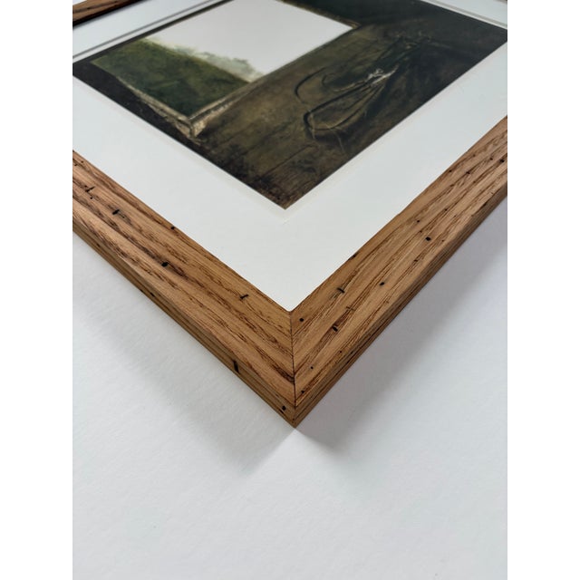 Farmhouse Andrew Wyeth’s “Burning Off” Framed in American Chestnut For Sale - Image 3 of 11