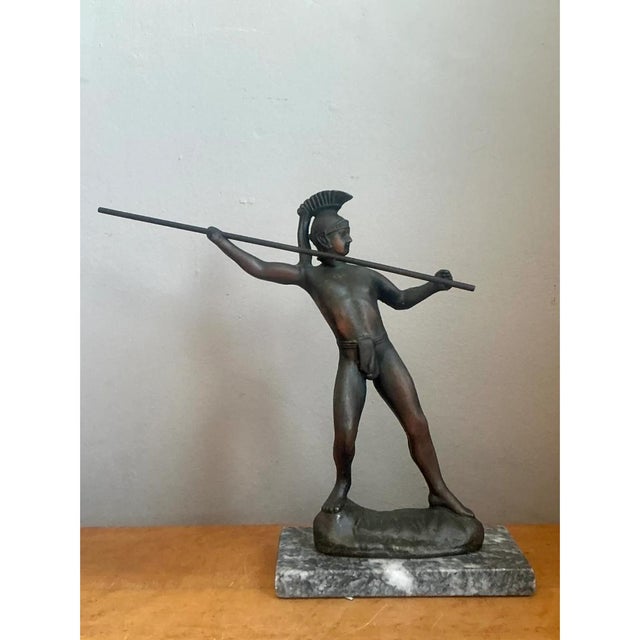 Metal Vintage Sculptural Metal Warrior Figure For Sale - Image 7 of 13