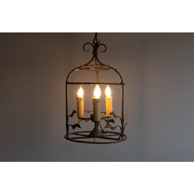 Vintage Decorative Lantern in Steel, 1930s For Sale - Image 3 of 7
