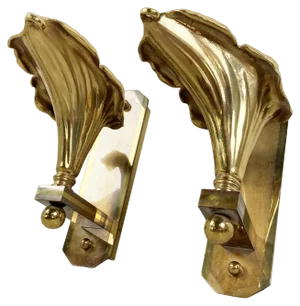 Bronze Flower Wall Lamps, 1970s, Set of 2