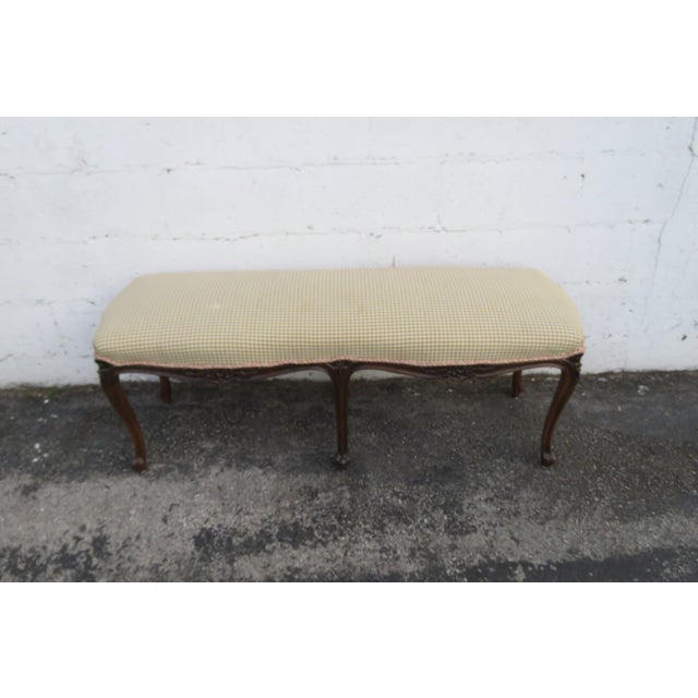 French Long Upholstered Bed End Bench Stool 6296 For Sale - Image 10 of 14