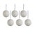 Glittering Elegance 6-Piece Silver Glass Ball Ornament Set, 4" For Sale