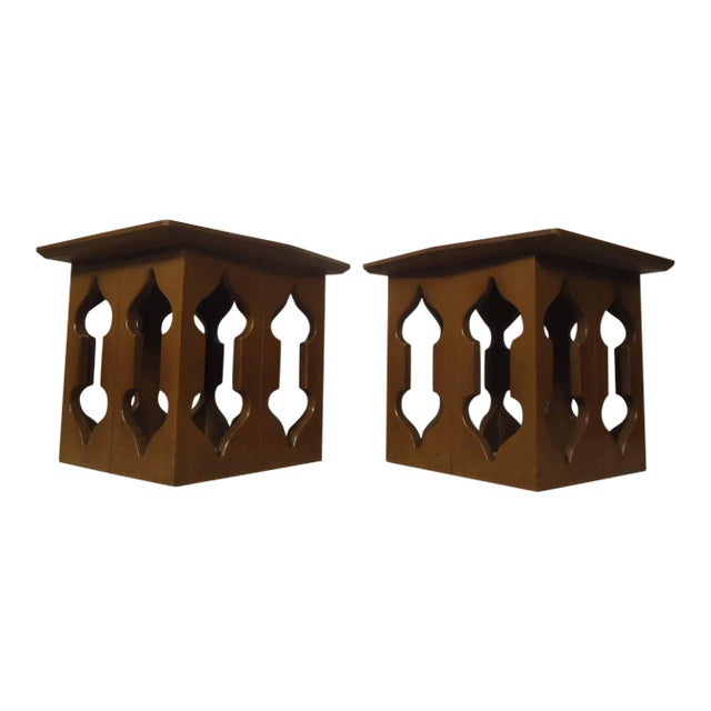 Mid-Century Sculpted Teak Side Tables - A Pair For Sale