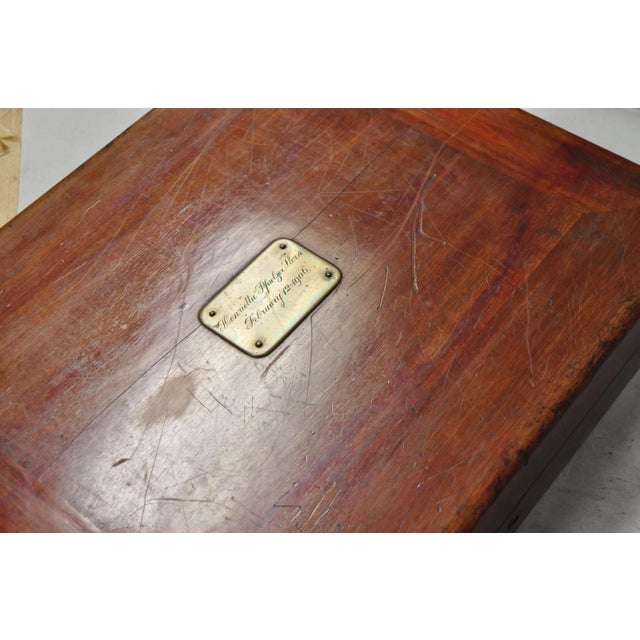 Brass Antique S Kind & Sons Edwardian Mahogany Fitted Silverware Flatware Case Chest For Sale - Image 8 of 18