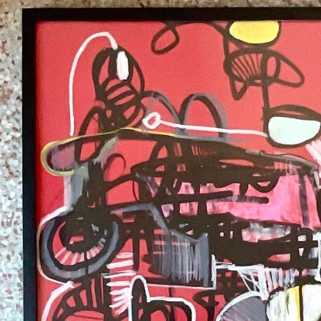 Vintage Abstract Signed Original Oil on Paper For Sale In West Palm - Image 6 of 13