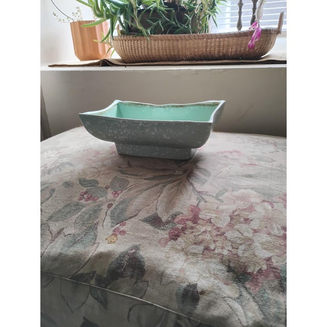 Ceramic MCM Art Pottery Speckled Green Planter For Sale - Image 7 of 7
