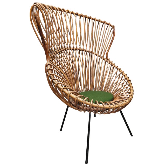 Vintage Rotan Rattan Lounge Chair from Rohé Noordwolde, 1960s For Sale