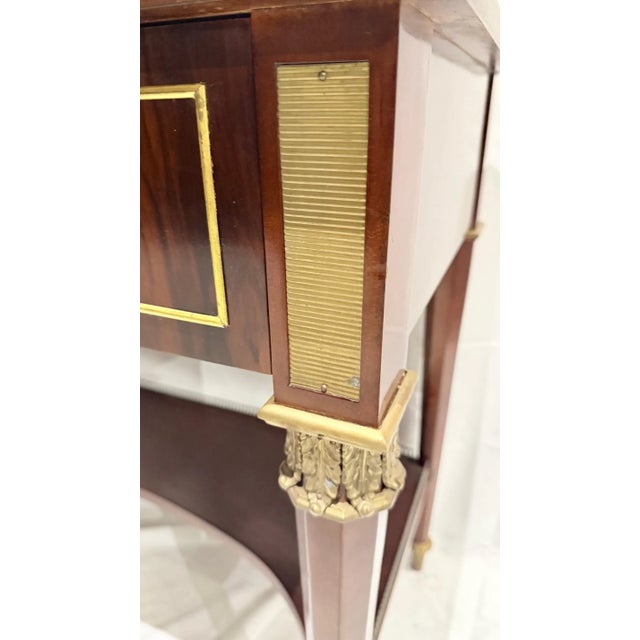 John Widdicomb Neoclassical Mahogany Console Table With Gilt Bronze Mounts For Sale - Image 10 of 14