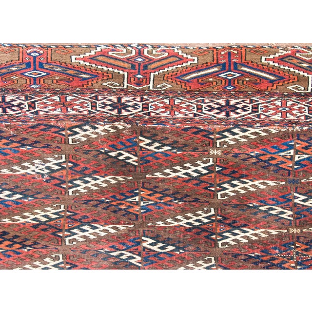 Early 20th Century Persian Yamut Rug For Sale - Image 10 of 14