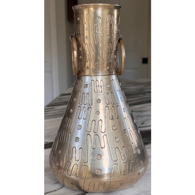 Made in India Mid-Century Modernist Solid Brass Vase, Polished For Sale - Image 13 of 13