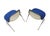 Herman Miller Mid Century Modern Eames for Herman Miller Molded Fiberglass Shell Chairs With Alexander Girard Blue Upholstery - Set of 4 For Sale - Image 4 of 10
