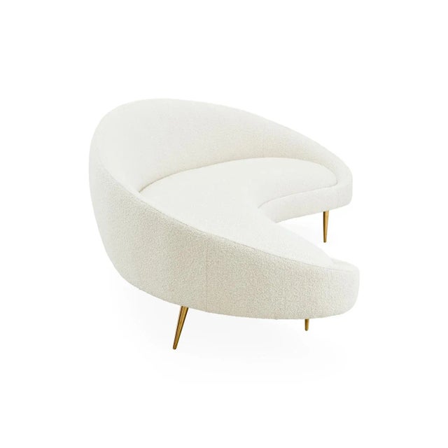 Modern Ether 94" Curved Sofa, Oatmeal For Sale - Image 3 of 5