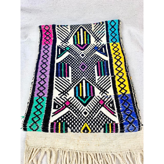 Rustic Vintage Embroidered Folk Art Style Table Runner For Sale - Image 3 of 11