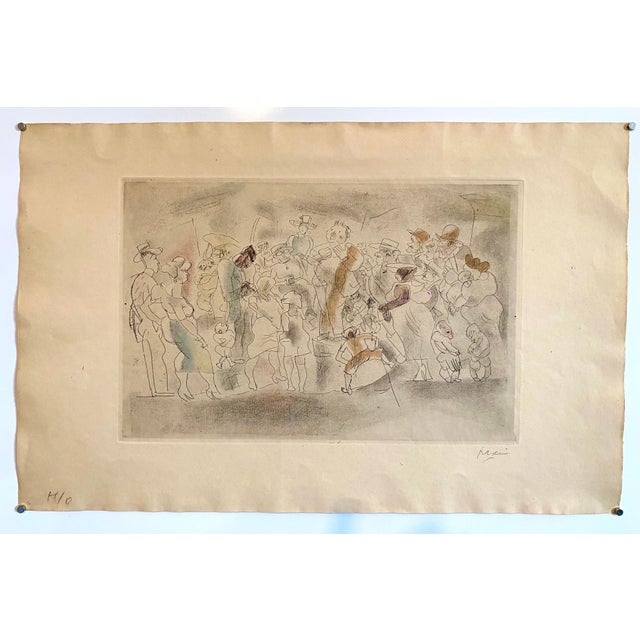 Jules Pascin, Etching with Hand Watercolor Painting Jules Pascin Pencil Signed For Sale In Miami - Image 6 of 6