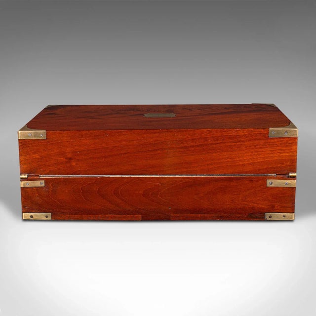 Brown 1820's Antique Officer's Campaign Correspondence Box For Sale - Image 8 of 12