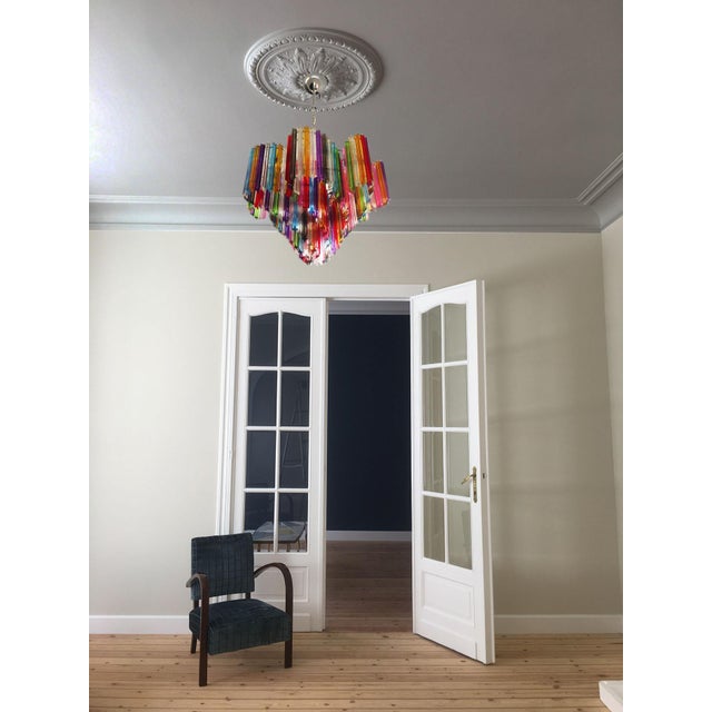 Italian Multicolored Quadriedri Murano Glass Chandeliers, 1990s, Set of 2 For Sale - Image 11 of 18