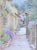 Wonderful flowers and stone steps, Nantucket, a rare watercolor painting by New York and Nantucket artist Jane Brewster...